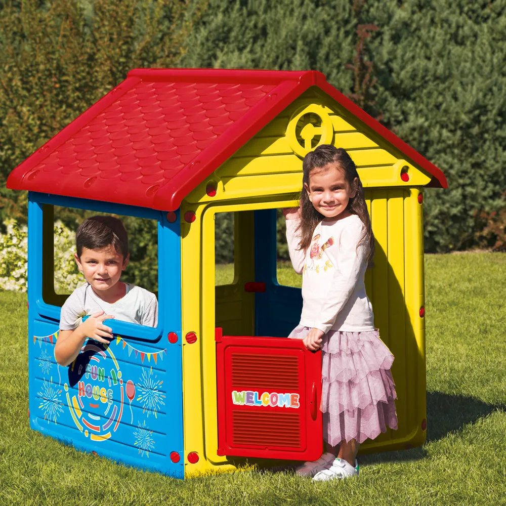 Large Indoor & Outdoor 2 Children Sturdy Playhouse with Front Door & Windows | Ages 2-5 Years