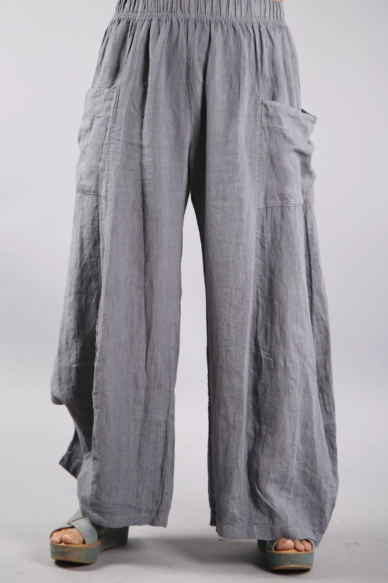 Linen Billow Pant River Blue-3243A
