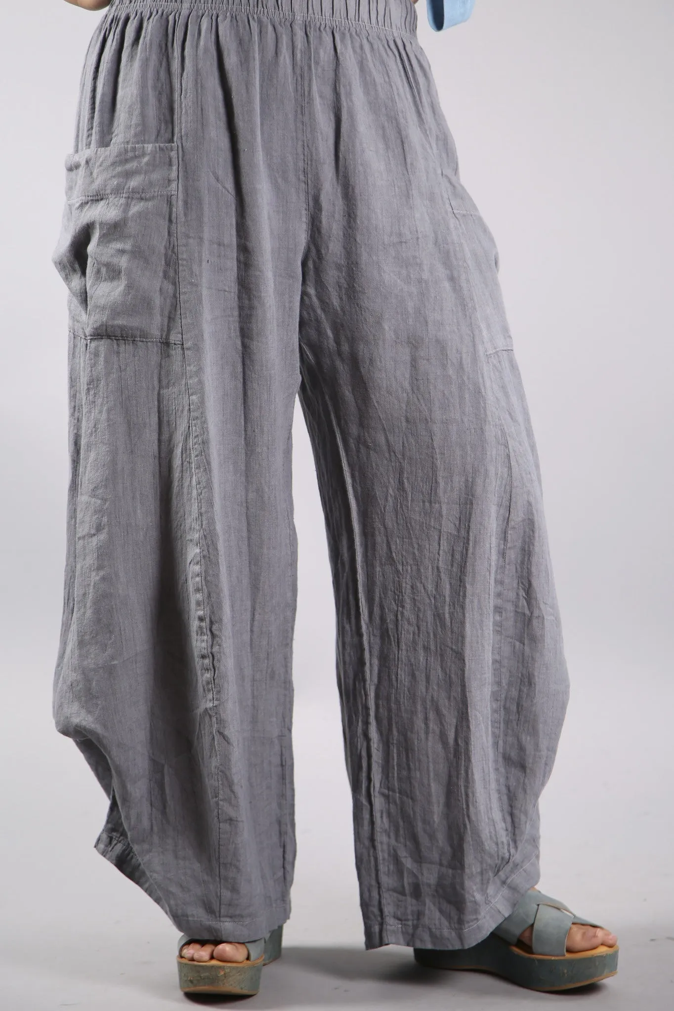 Linen Billow Pant River Blue-3243A
