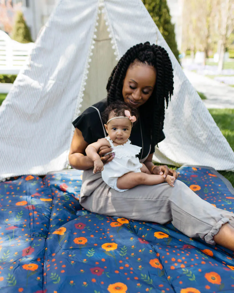 Little Unicorn Outdoor Blanket - 5X7 - Midnight Poppy