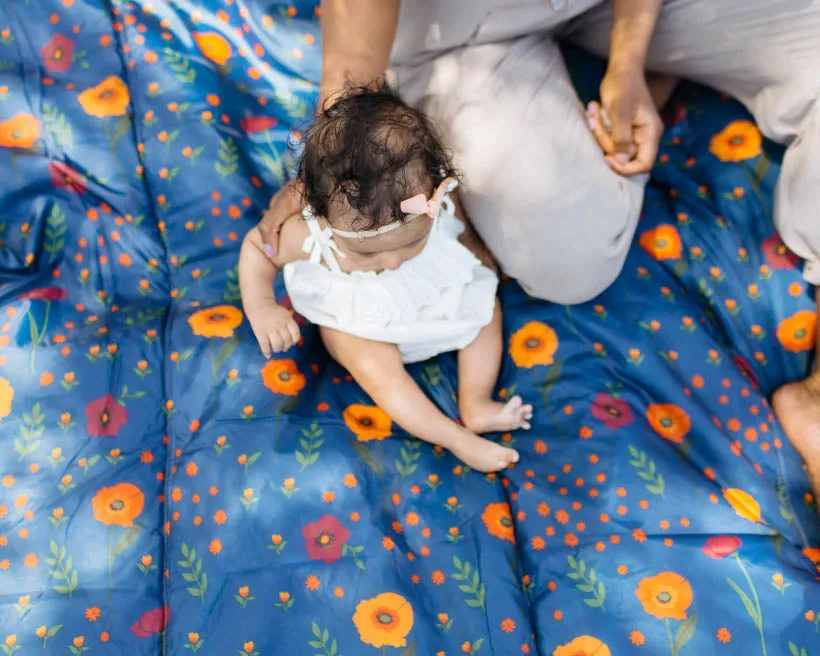 Little Unicorn Outdoor Blanket - 5X7 - Midnight Poppy
