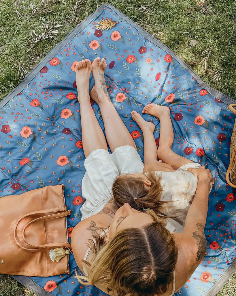 Little Unicorn Outdoor Blanket - 5X7 - Midnight Poppy