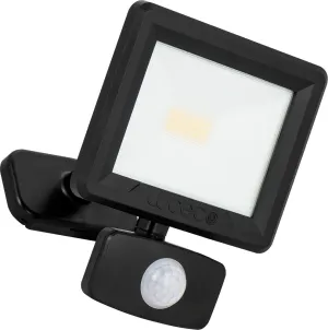 Luceco EFLD10B40P-06 10W Essence Security PIR Floodlight with Ball Joint 1m Cable - Dusk-Till-Dawn Override PIR - Black