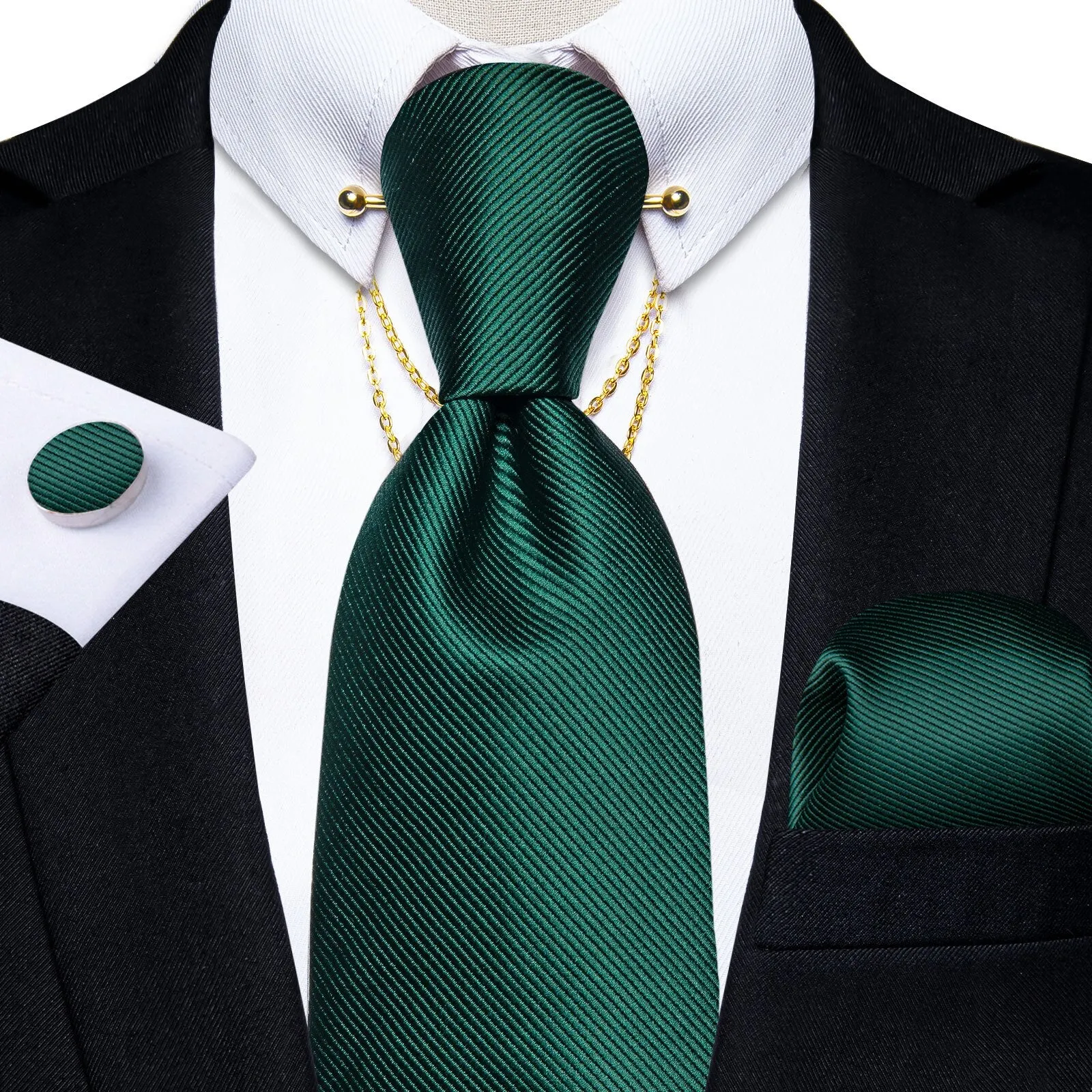 Luxury Black Gold Paisley Silk Ties For Men 8cm Men&#39;s Wedding Neck Tie Pocket Square Cufflinks Set Collar Pin Men&#39;s Gift
