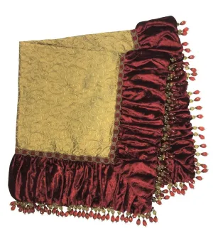 Luxury Square Table Topper Red and Gold  44x44