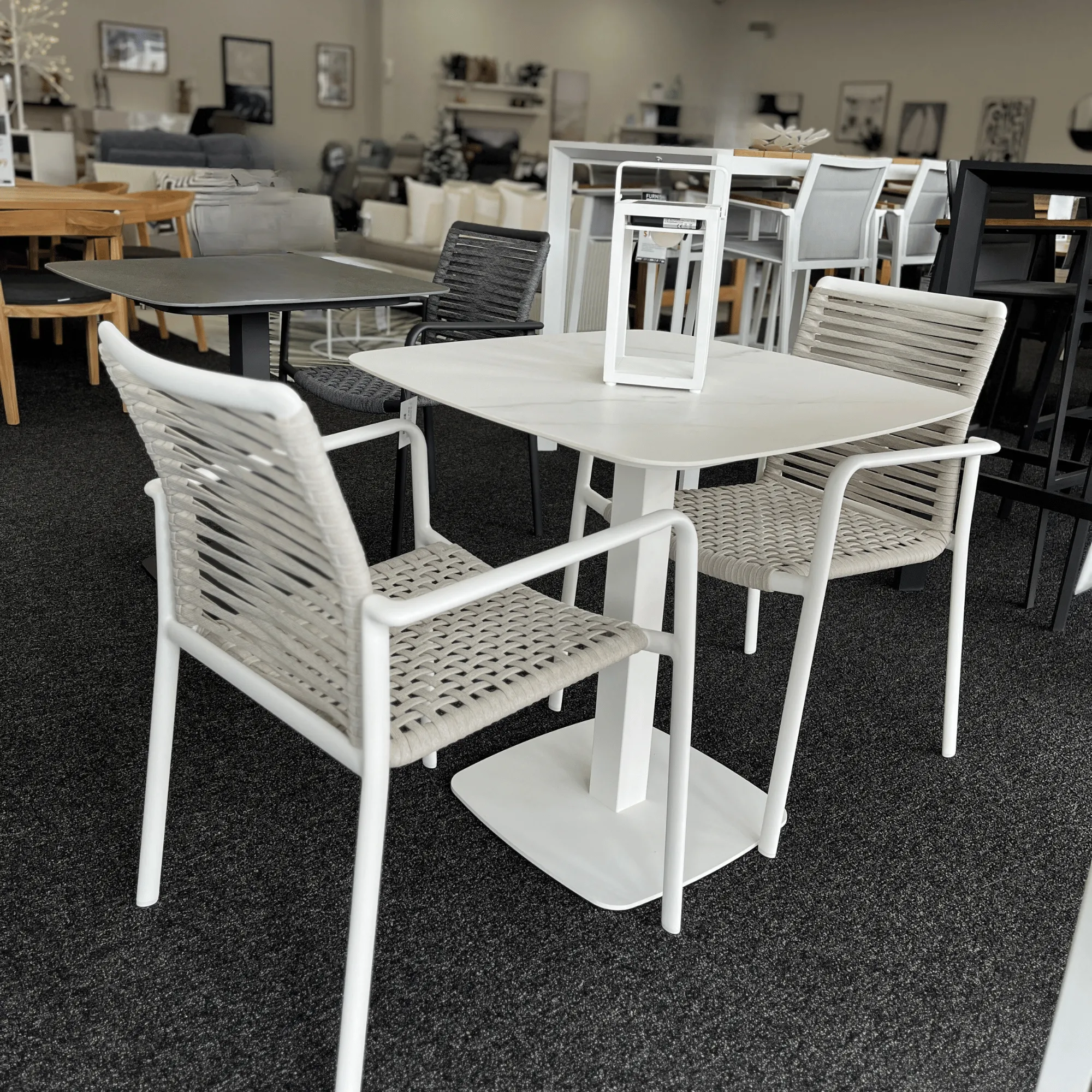 Mahina Ceramic Outdoor Bistro Table - White