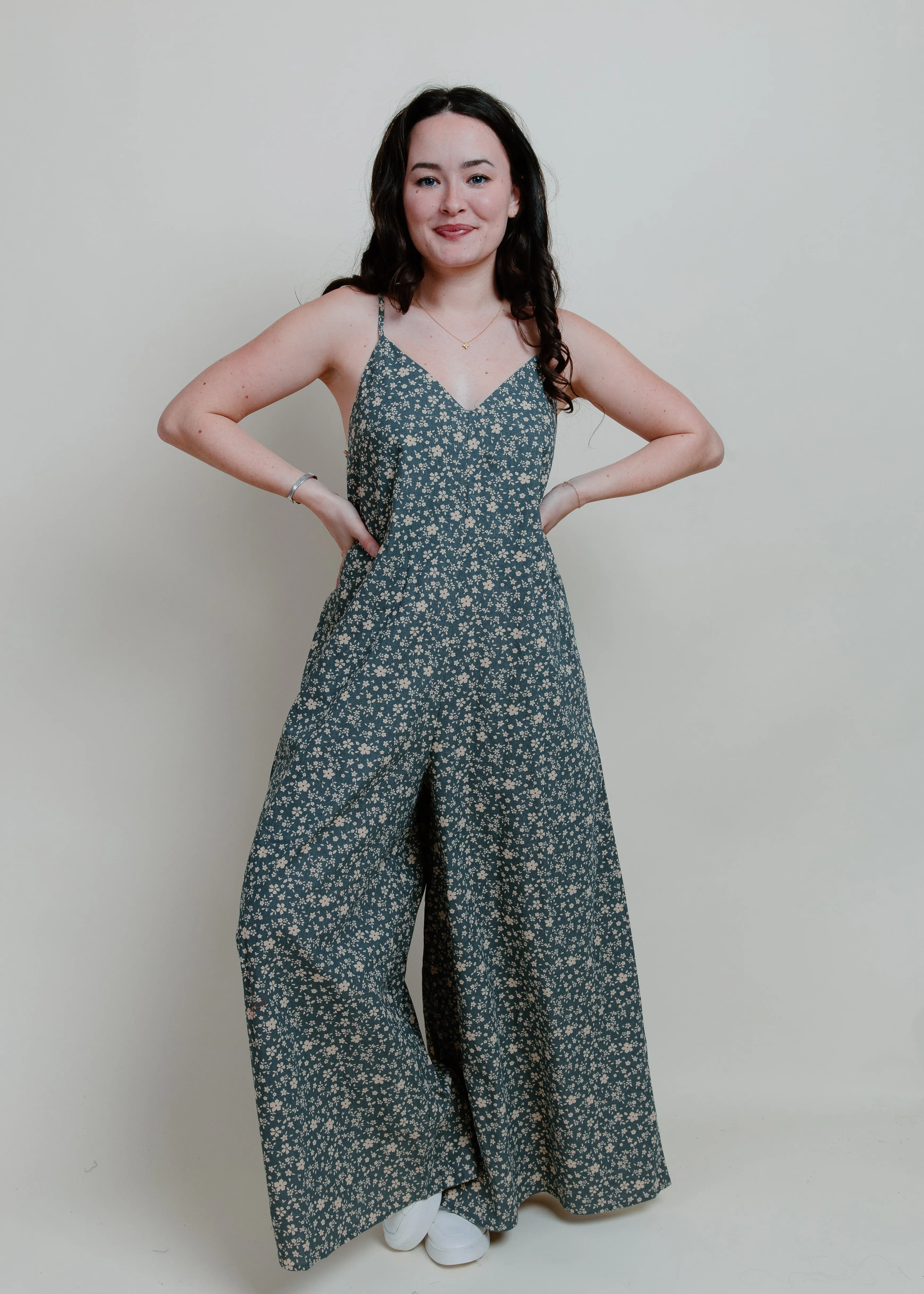 Mariella Floral Jumpsuit - Vintage Blue
