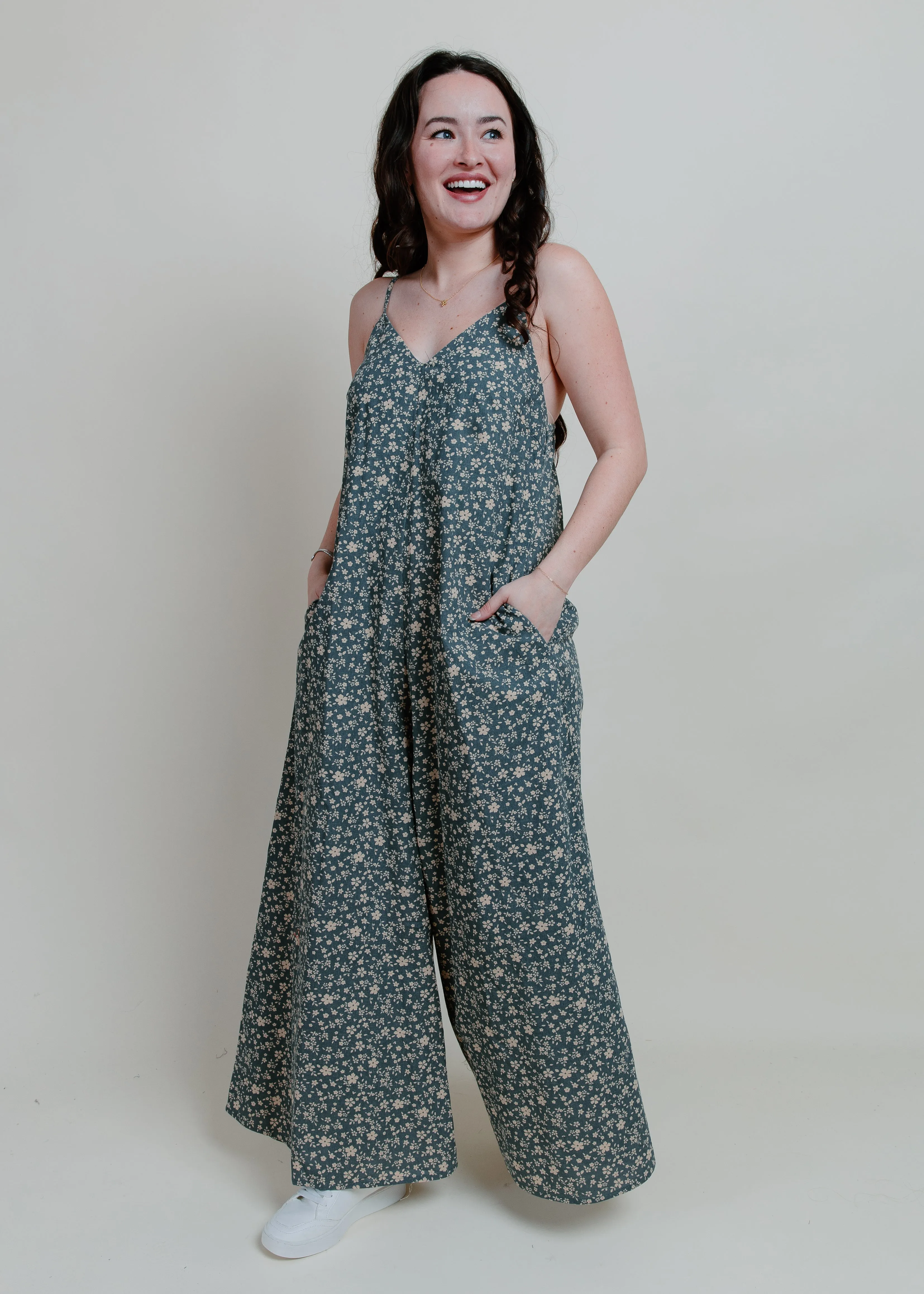 Mariella Floral Jumpsuit - Vintage Blue