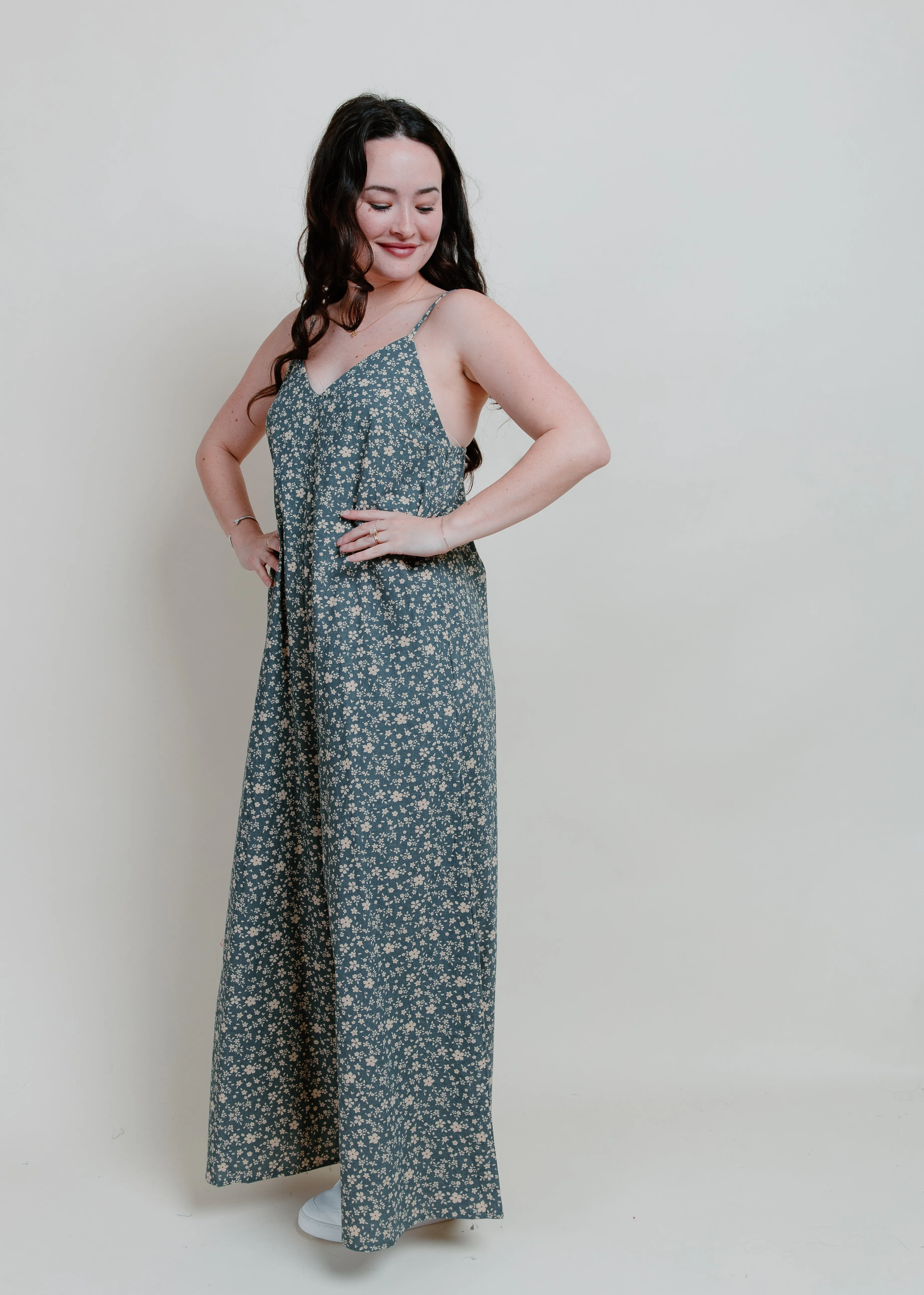 Mariella Floral Jumpsuit - Vintage Blue