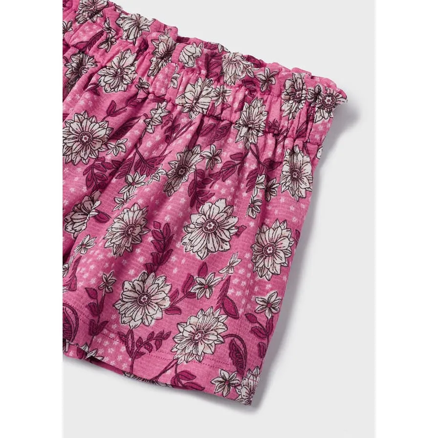 Mayoral Ivory Smocked Top & Peony Floral Shorts 2-Piece Set