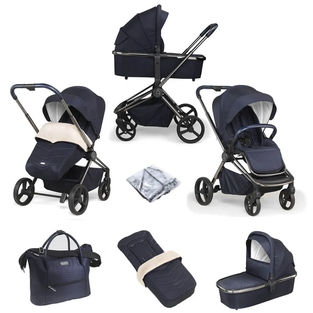 MEE-GO Pure Pushchair with Carrycot & Accessories - True Blue