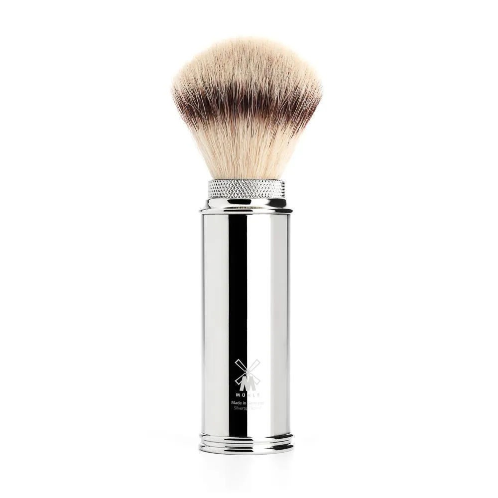 MÜHLE Travel Florentine Black Leather Silvertip Fiber & Fusion Shaving Kit