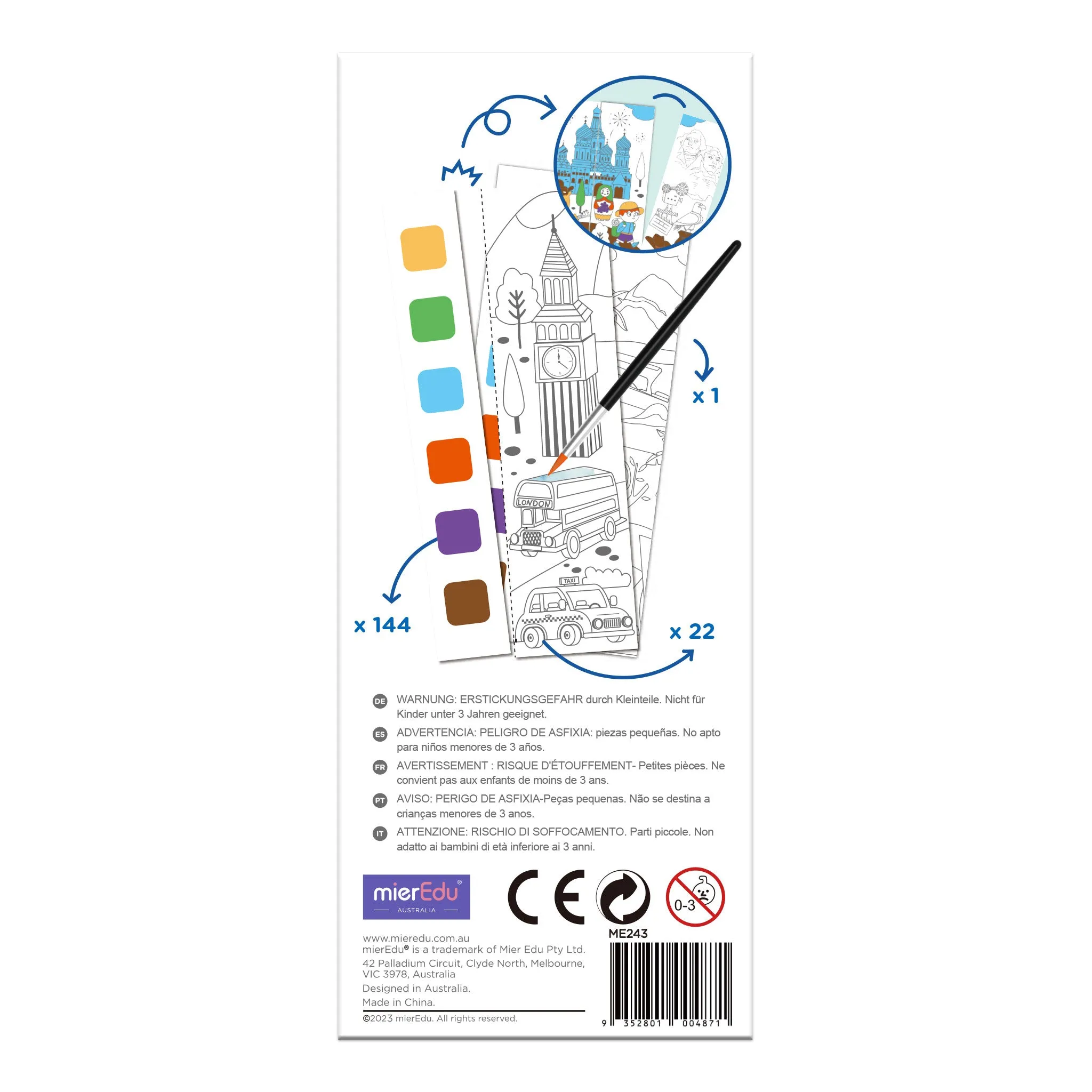 MierEdu | Pocket Water Colour Painting Book | Travel Around the World