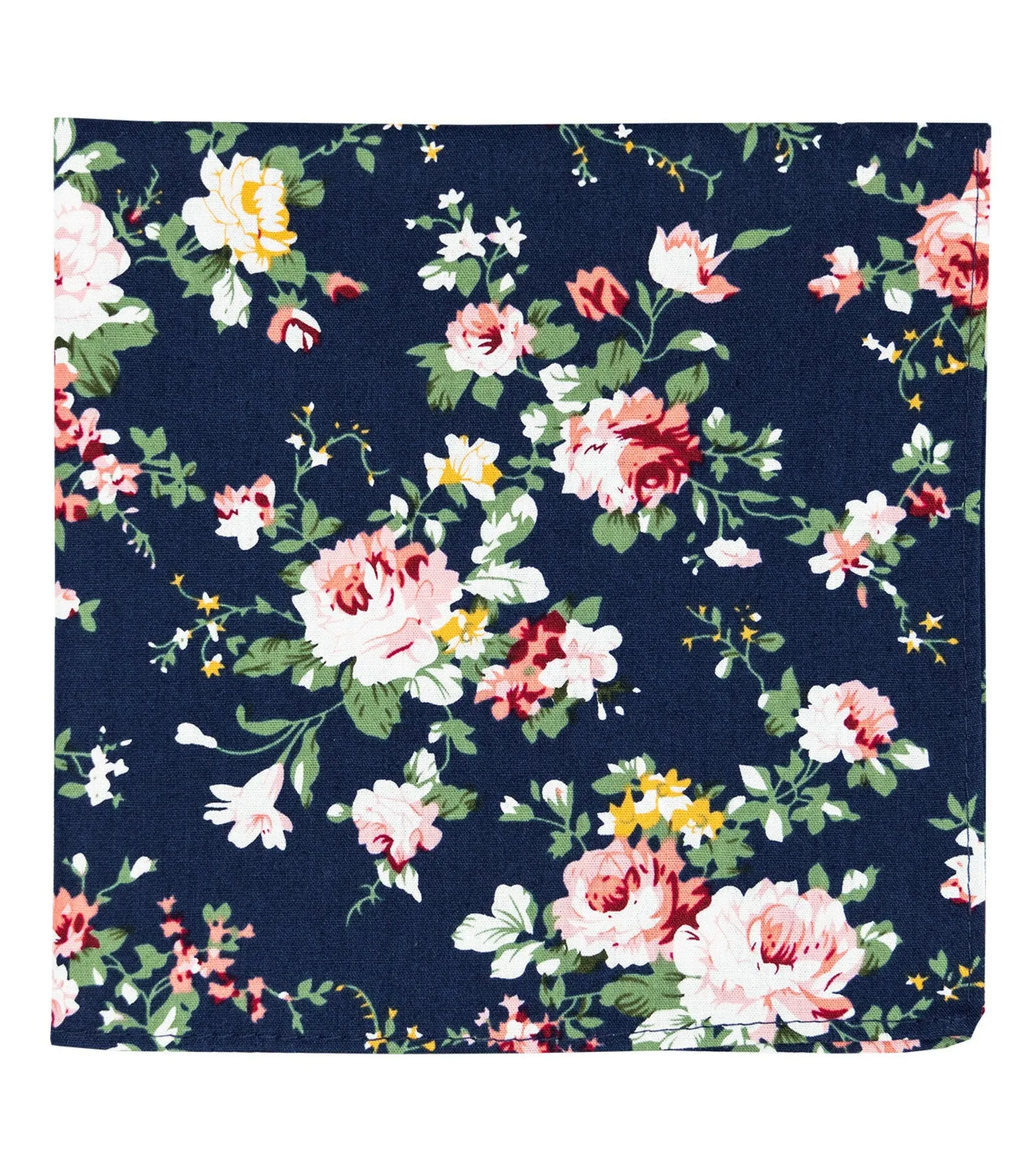Millie Navy Blue Floral Tie and Pocket Square Set
