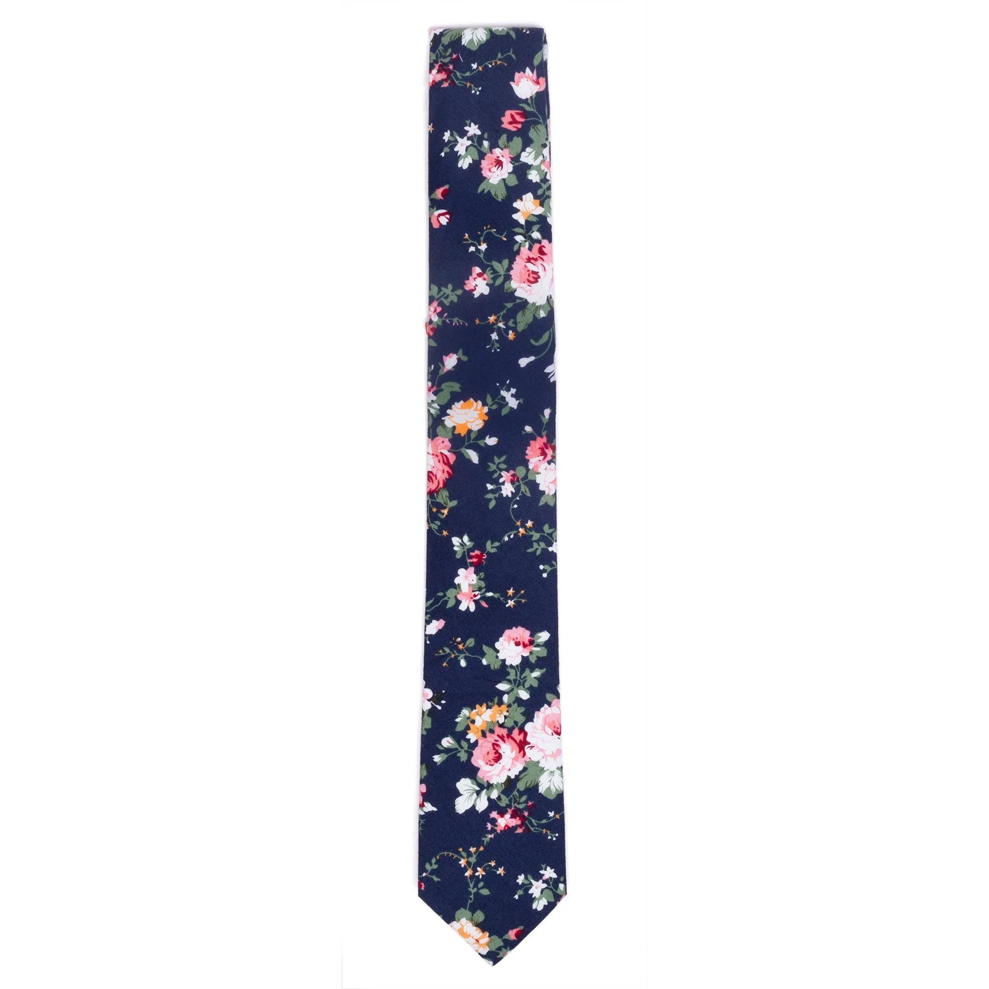 Millie Navy Blue Skinny Floral Tie