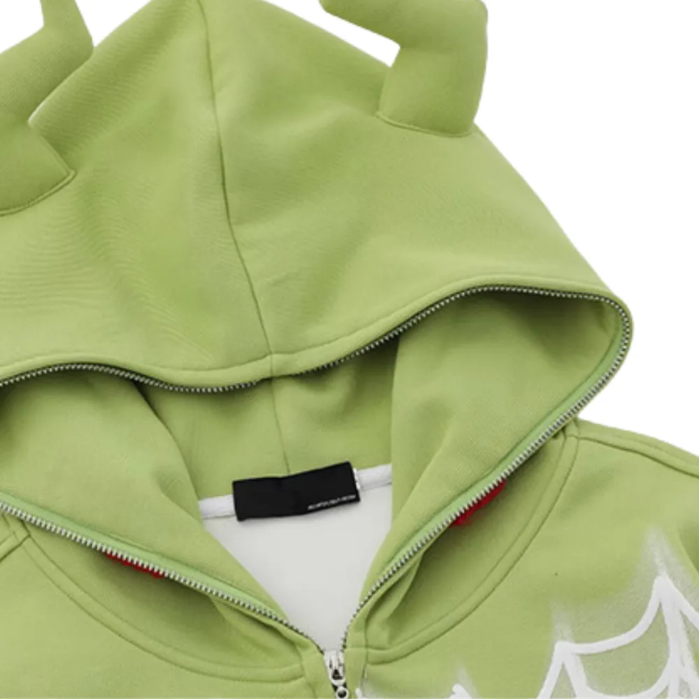 Monster Spider Letter Embroidered Hoodie