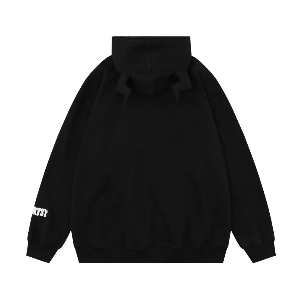 Monster Spider Letter Embroidered Hoodie