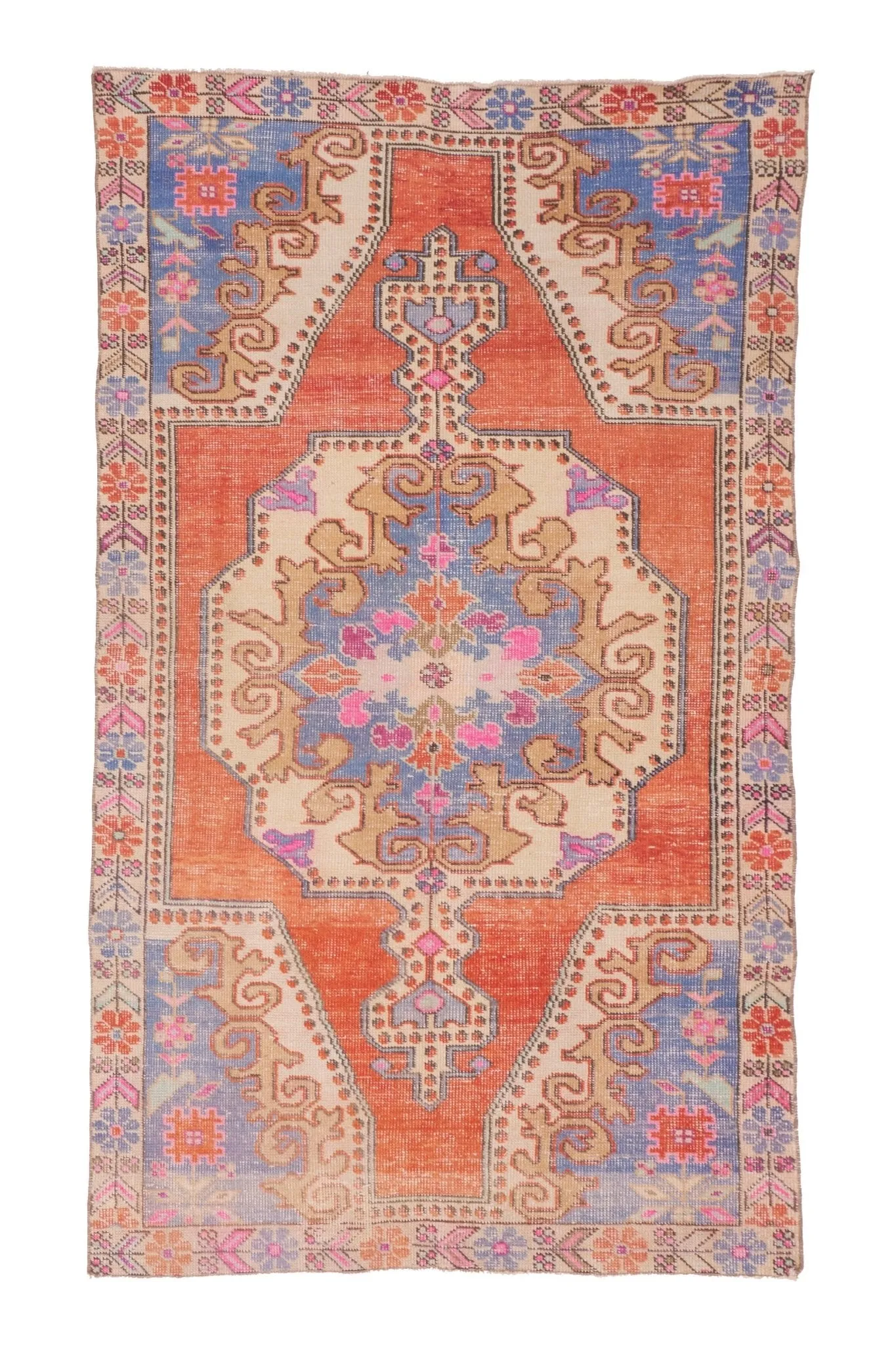 'Moriah' Vintage Turkish Area Rug- 4'2.5'' x 7'1''