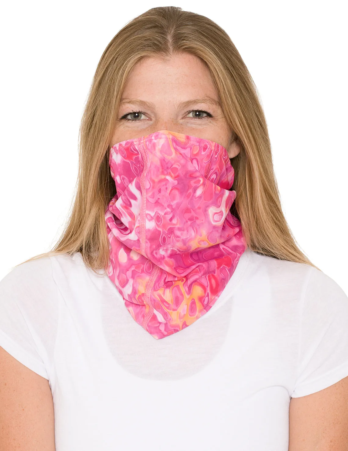 Neck Gaiter | Bandana, Balaclava, Headband | UPF 50  Sun Protection | Floral Stamp Kiwi