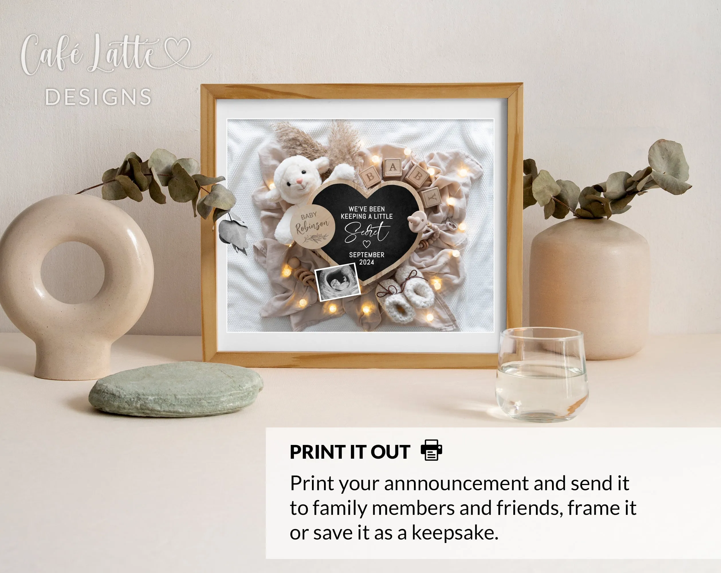 Neutral Pregnancy Announcement Digital - Bear Blanket