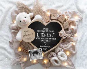 Neutral Pregnancy Announcement Digital - Little Lamb - I The Lord