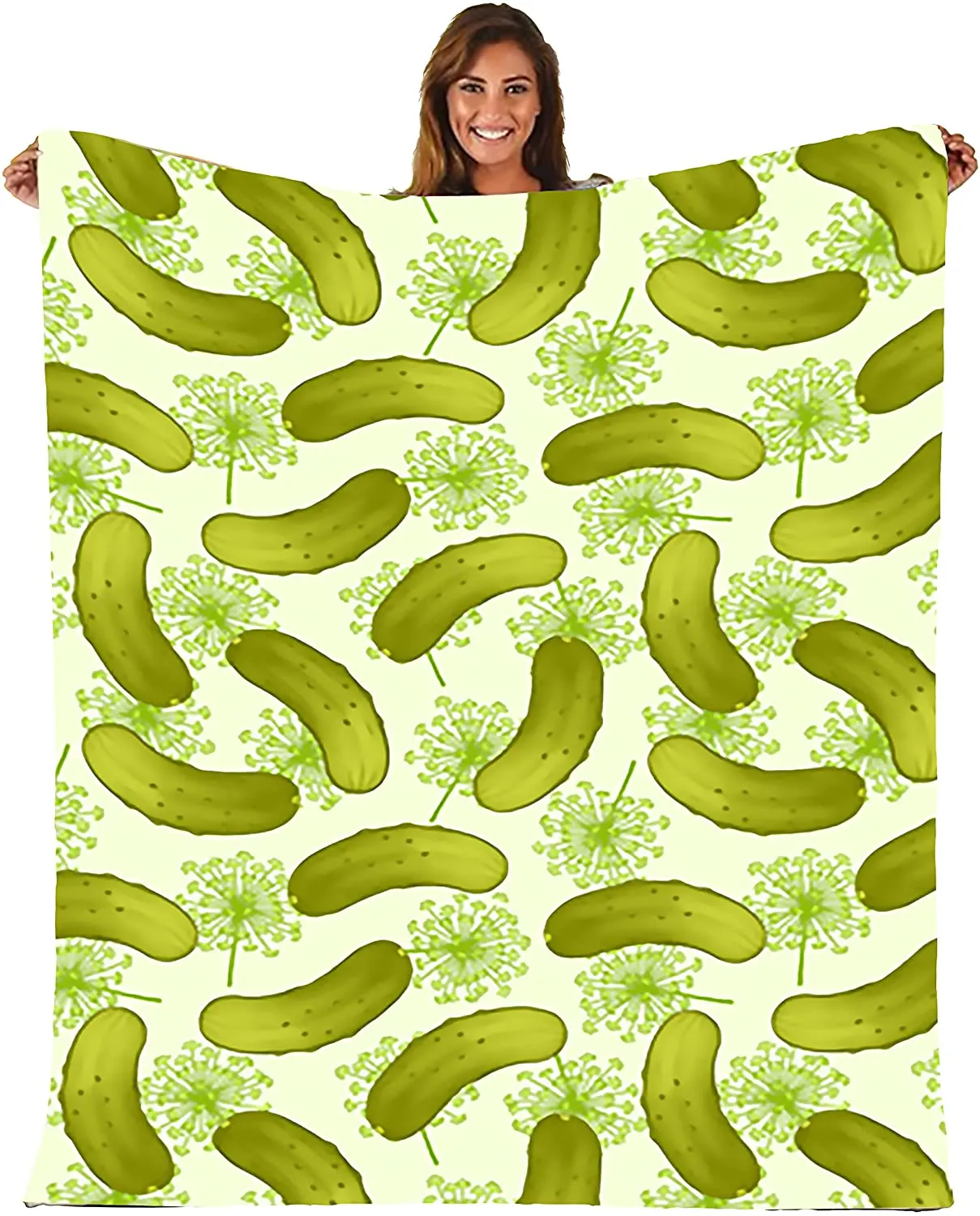 New Dill Pickles Ultra Soft Pilling Proof Velvet Lightweight Throw Blanket, 50X40 by Cyloten!