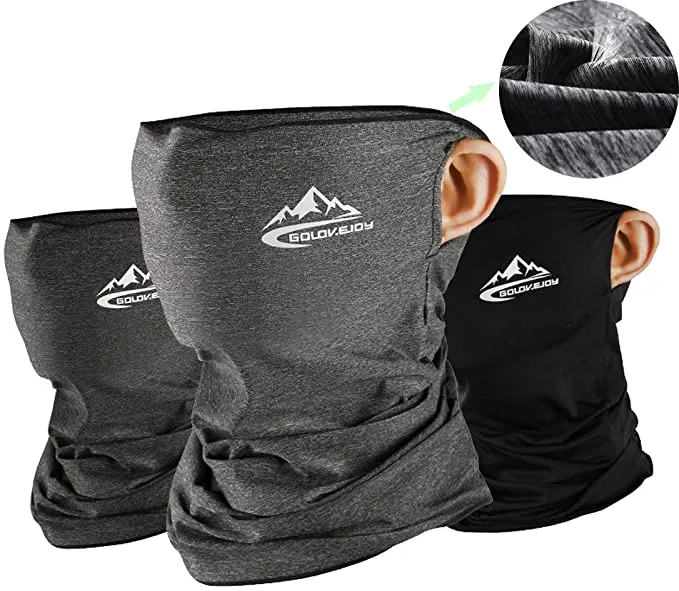 New Golovejoy Outdoor Sport Mask Face Shield Neck Gaiter for Men Cycling Climbing UV Protection Breathable, Black, One size!