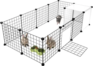 New HOMIDEC Pet Playpen,Small Animals Cage DIY Wire Fence with Door for Indoor/Outdoor Use,Portable Yard Fence for Small Animal,Puppies,Kitties,Bunny,Turtle,Hamster 55 inch x 28 inch x 14 inch
