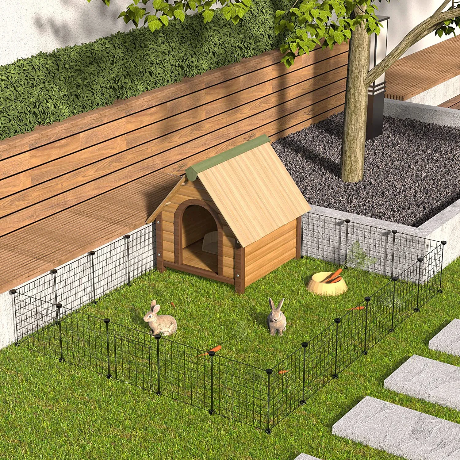 New HOMIDEC Pet Playpen,Small Animals Cage DIY Wire Fence with Door for Indoor/Outdoor Use,Portable Yard Fence for Small Animal,Puppies,Kitties,Bunny,Turtle,Hamster 55 inch x 28 inch x 14 inch