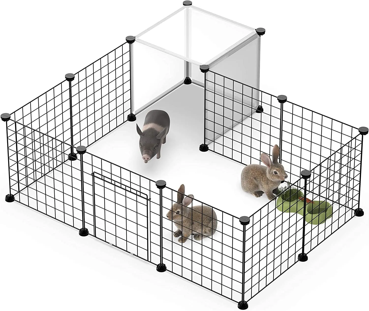 New HOMIDEC Pet Playpen,Small Animals Cage DIY Wire Fence with Door for Indoor/Outdoor Use,Portable Yard Fence for Small Animal,Puppies,Kitties,Bunny,Turtle,Hamster 55 inch x 28 inch x 14 inch