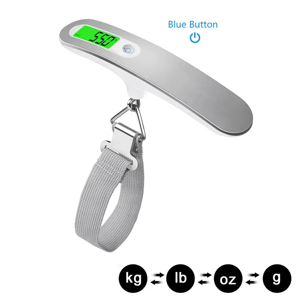New Portable Digital Hanging Scale T-shaped LCD Luggage Suitcase Baggage Weight Balance Travel Electronic Scale with Belt 50kg/110lb