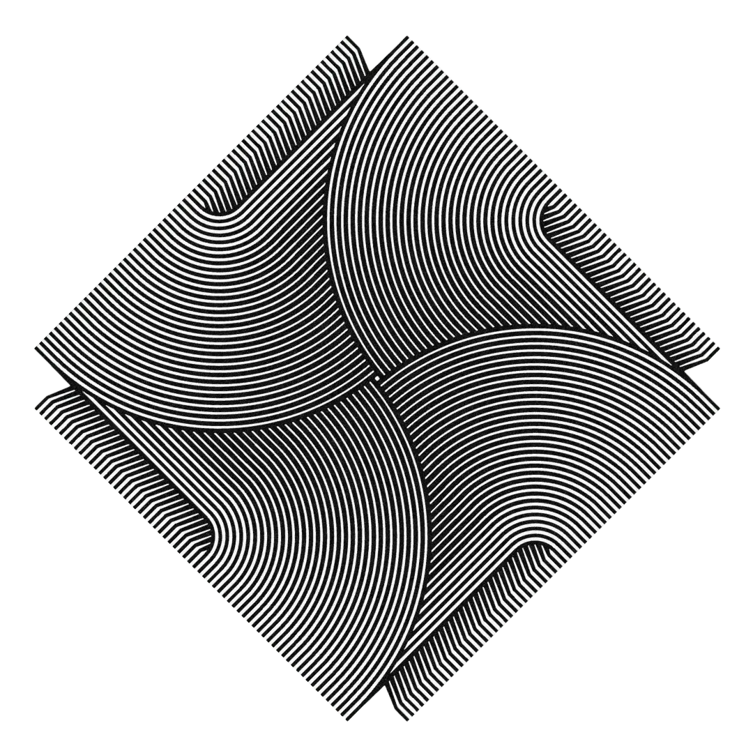 Noir Horizon Illusion Square Hand Tufted Wool Rug
