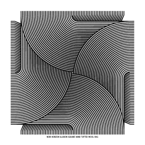 Noir Horizon Illusion Square Hand Tufted Wool Rug