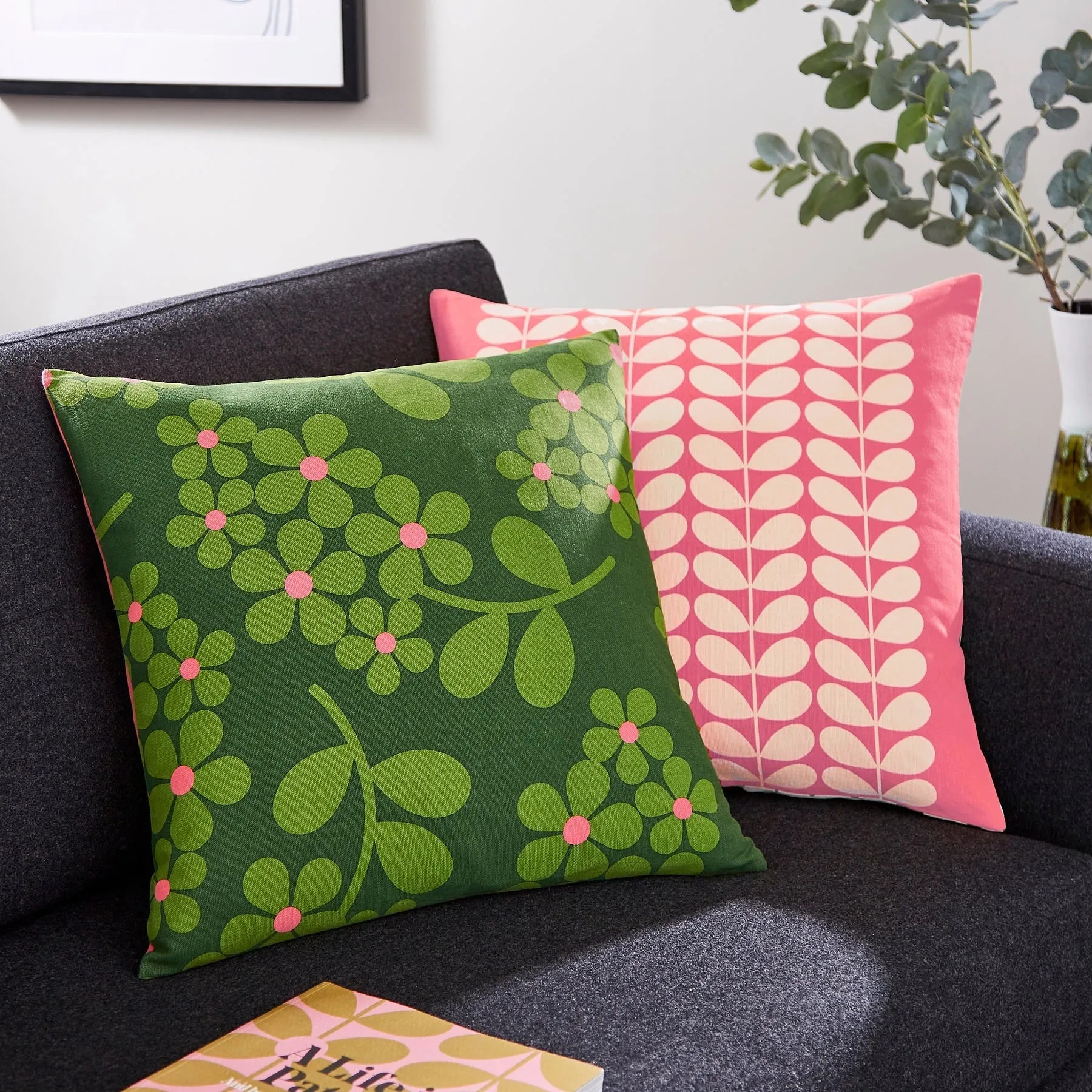 Orla Kiely Wisteria Cushion - Green