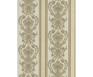 Ornated Floral Damask Stripes Beige 5782-14 Wallpaper