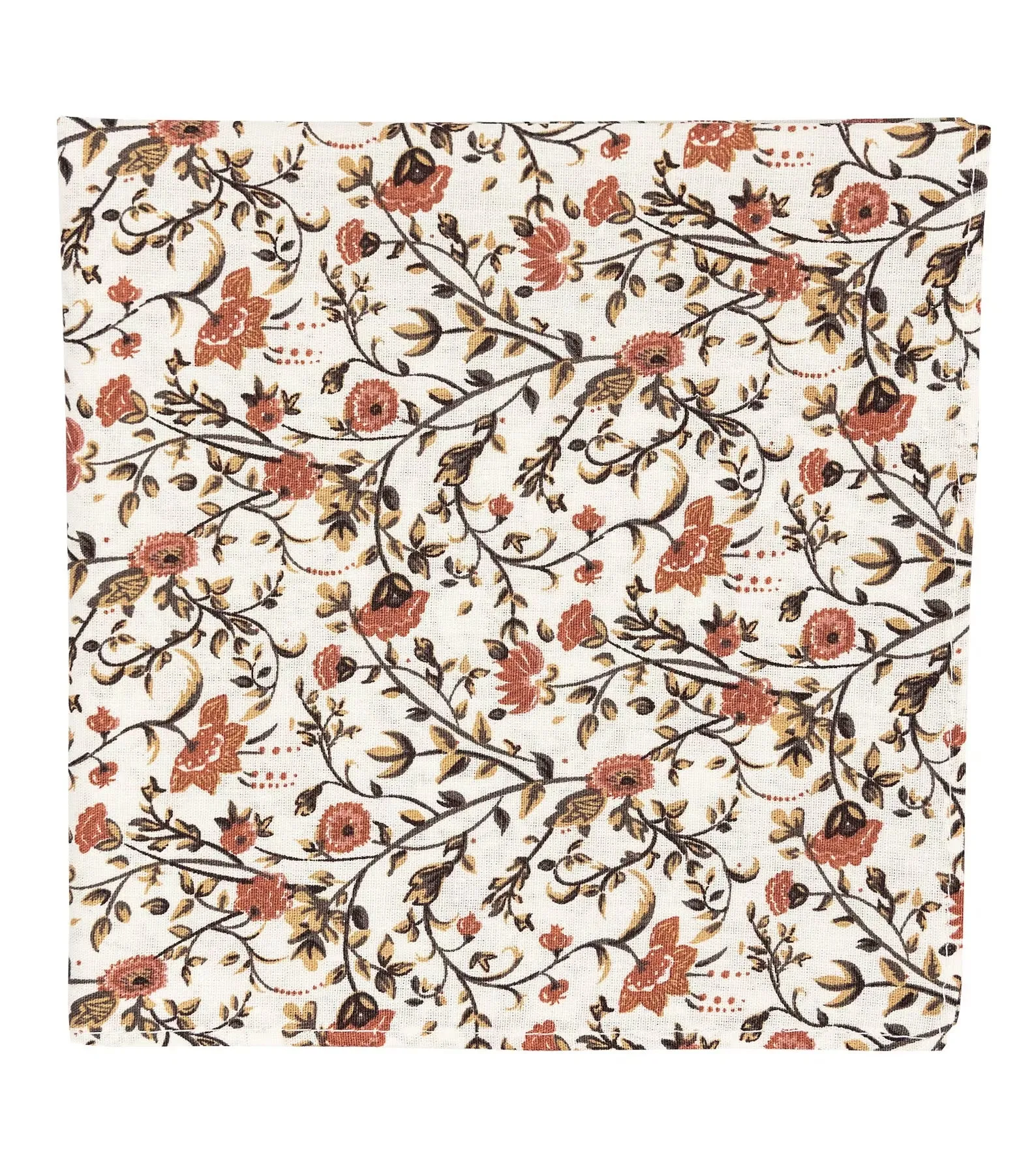 Otto Dusty Orange, Cream & Moss Greens Floral Print Boys Cotton Bow Tie