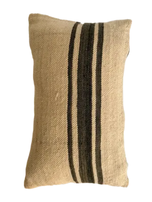 Ouaouzguiti Association's Striped Hanbel Pillow - Black