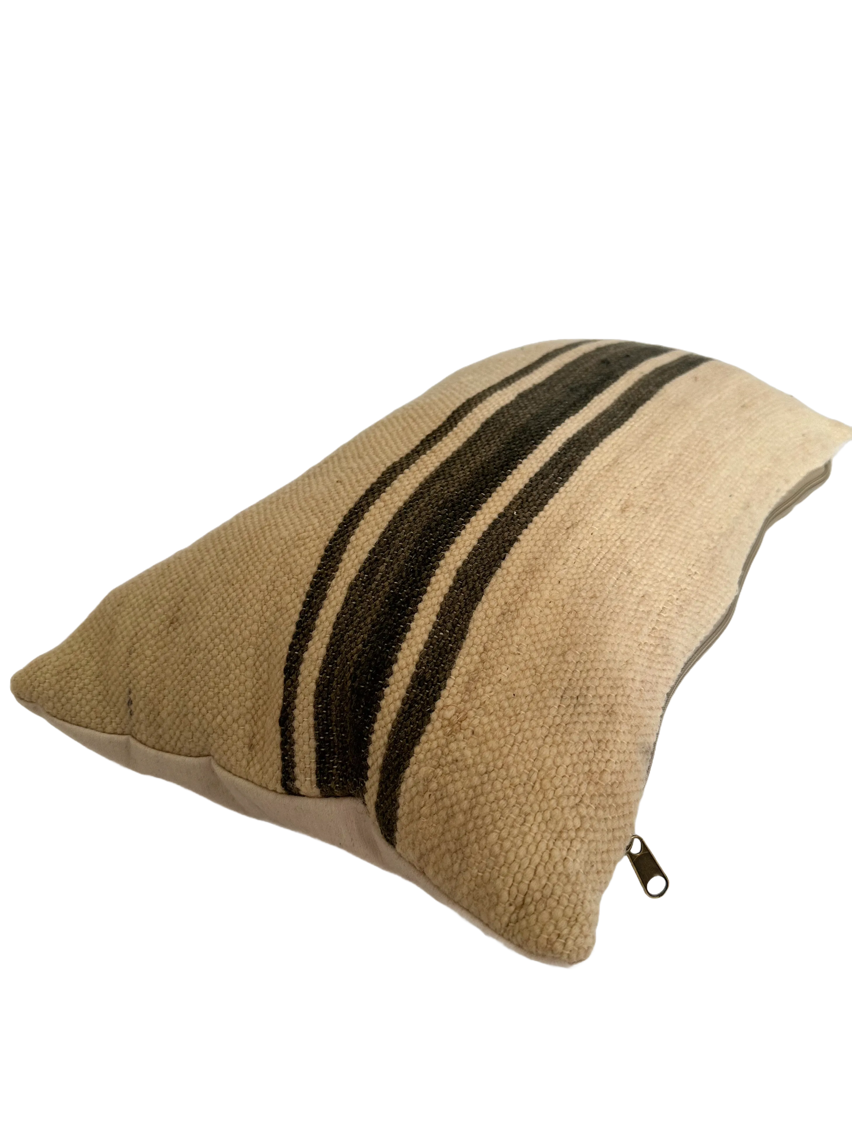 Ouaouzguiti Association's Striped Hanbel Pillow - Black
