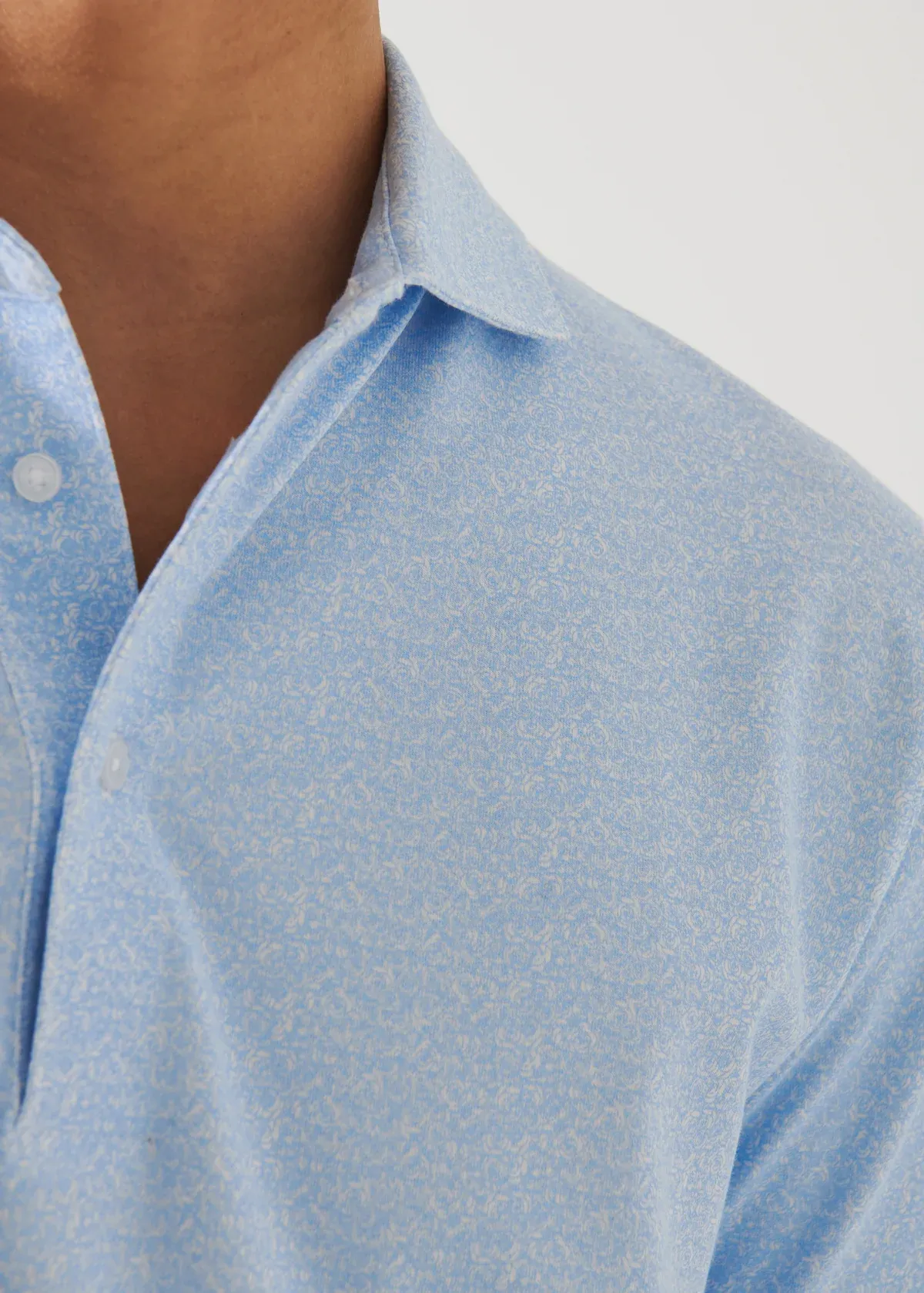 Patrick Assaraf Knit Polo- Blue Ice