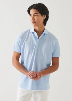Patrick Assaraf Knit Polo- Blue Ice