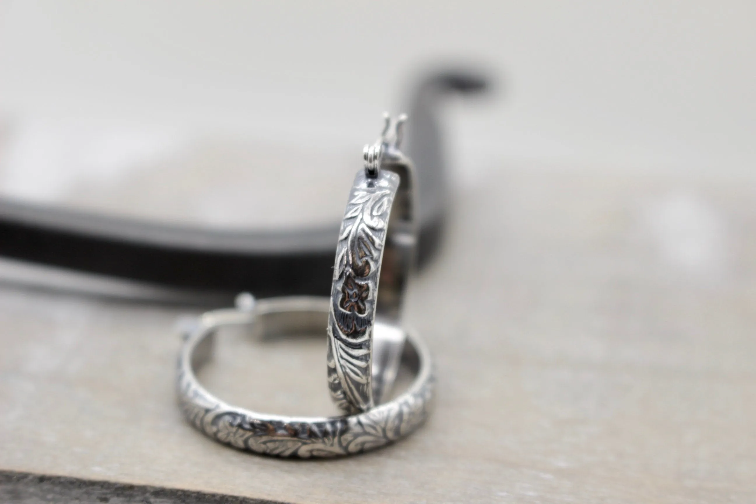 Patterned  Hoop Earrings