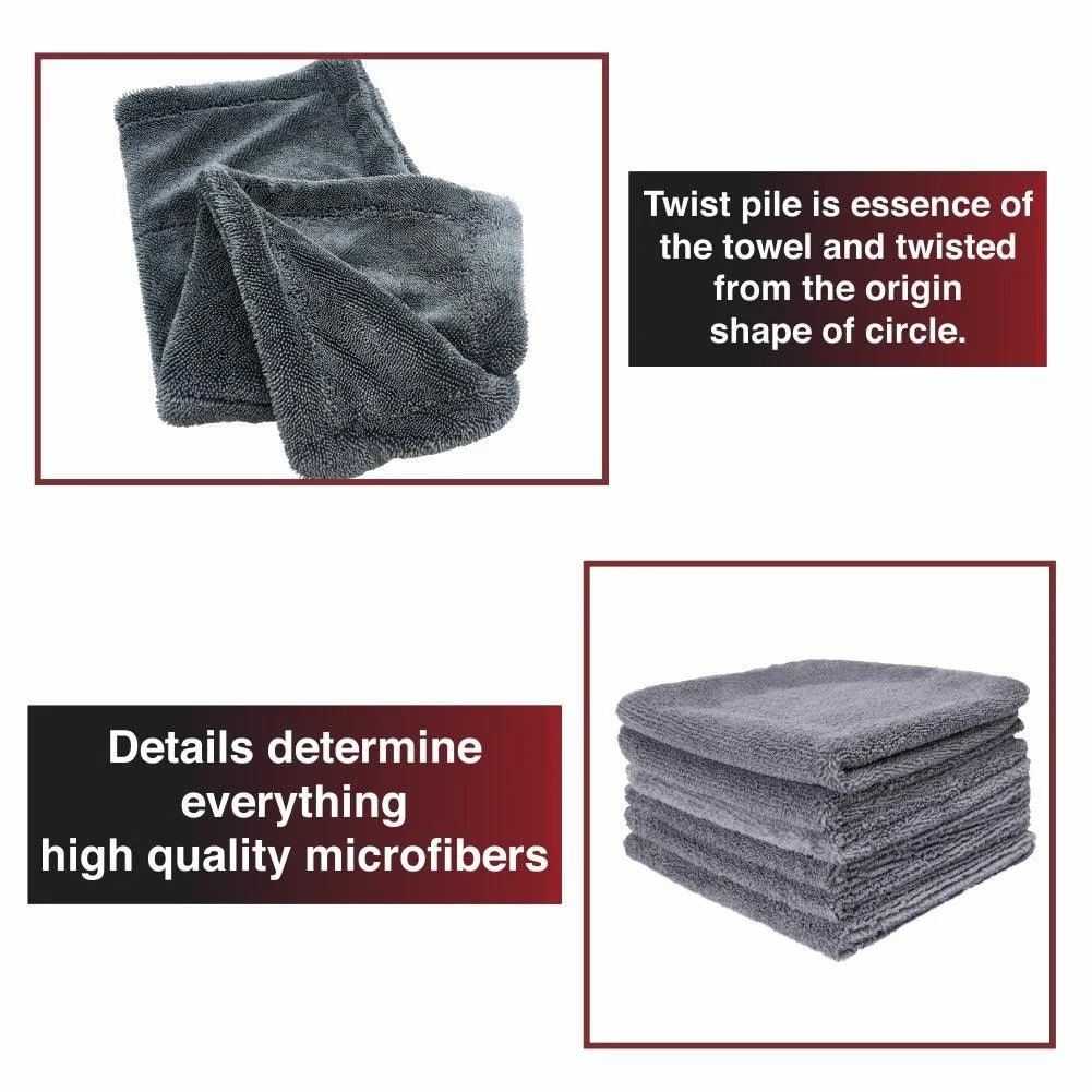 PCC Twisted Loop Drying Towel Double Side, 1400gsm, 70x50cm, Grey