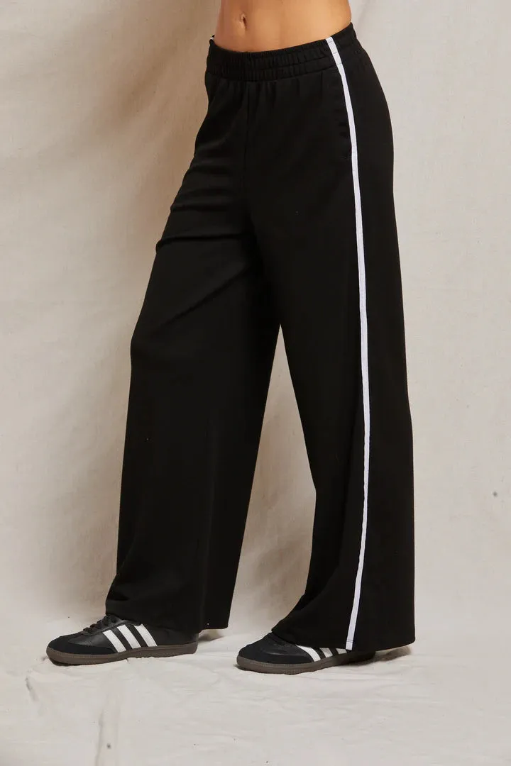 Perfect White Tee Nadia Travel Wide Leg Pants True Black