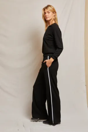 Perfect White Tee Nadia Travel Wide Leg Pants True Black