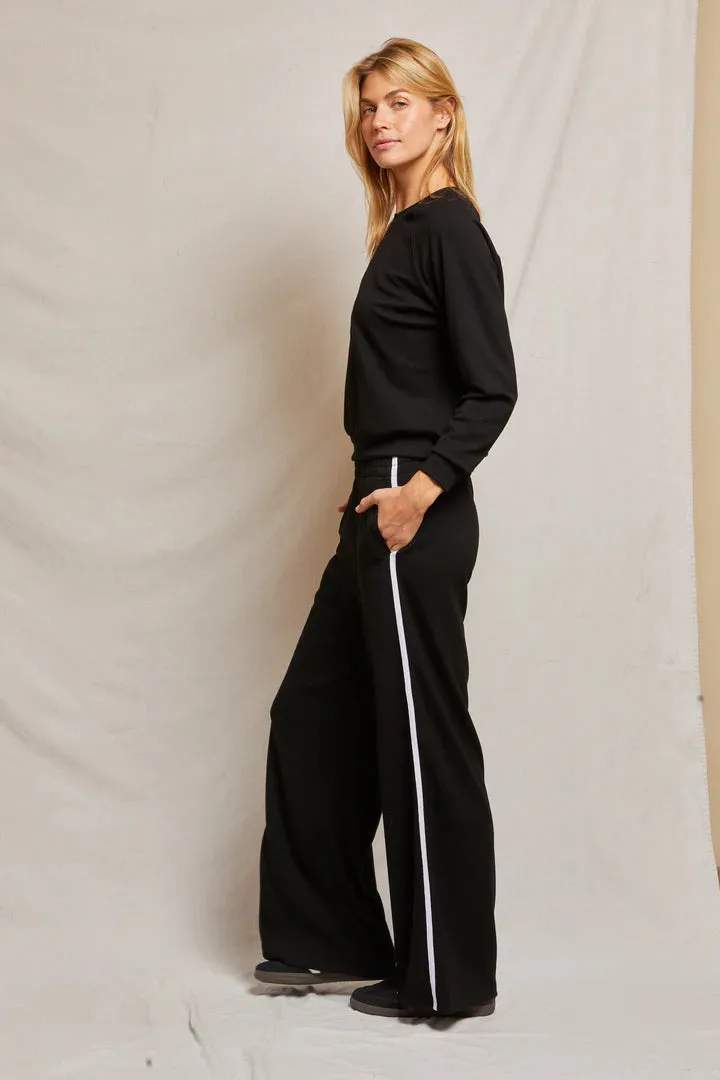 Perfect White Tee Nadia Travel Wide Leg Pants True Black