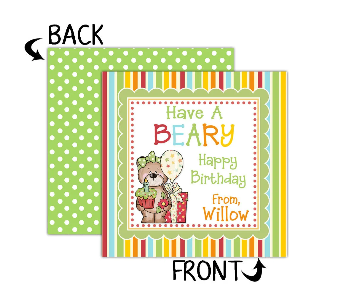 Personalized Beary Special Birthday Gift Tags