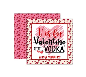 Personalized Vodka Valentine's Day Tags, Valentine Cards