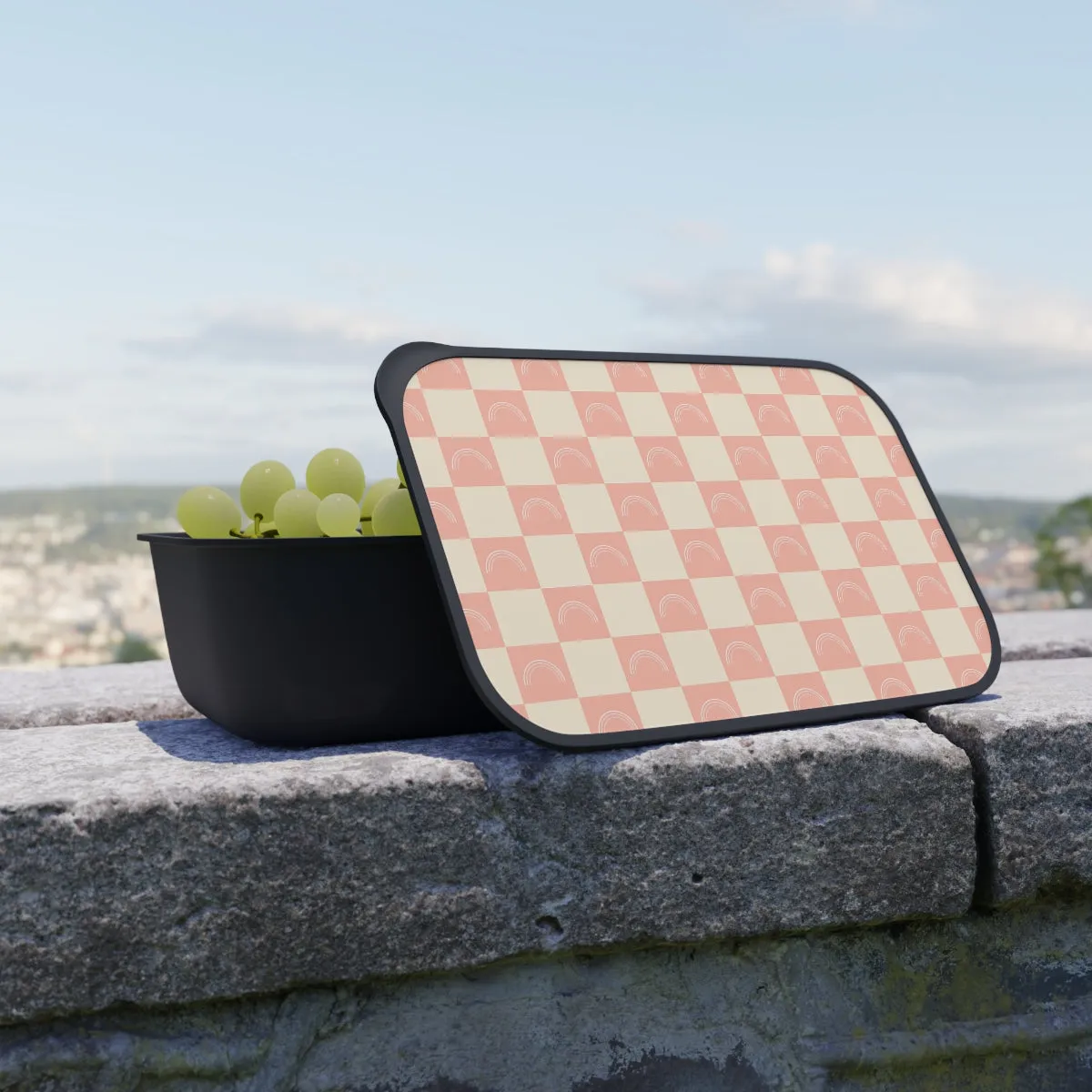 Pink Bento Box with Band and Utensils