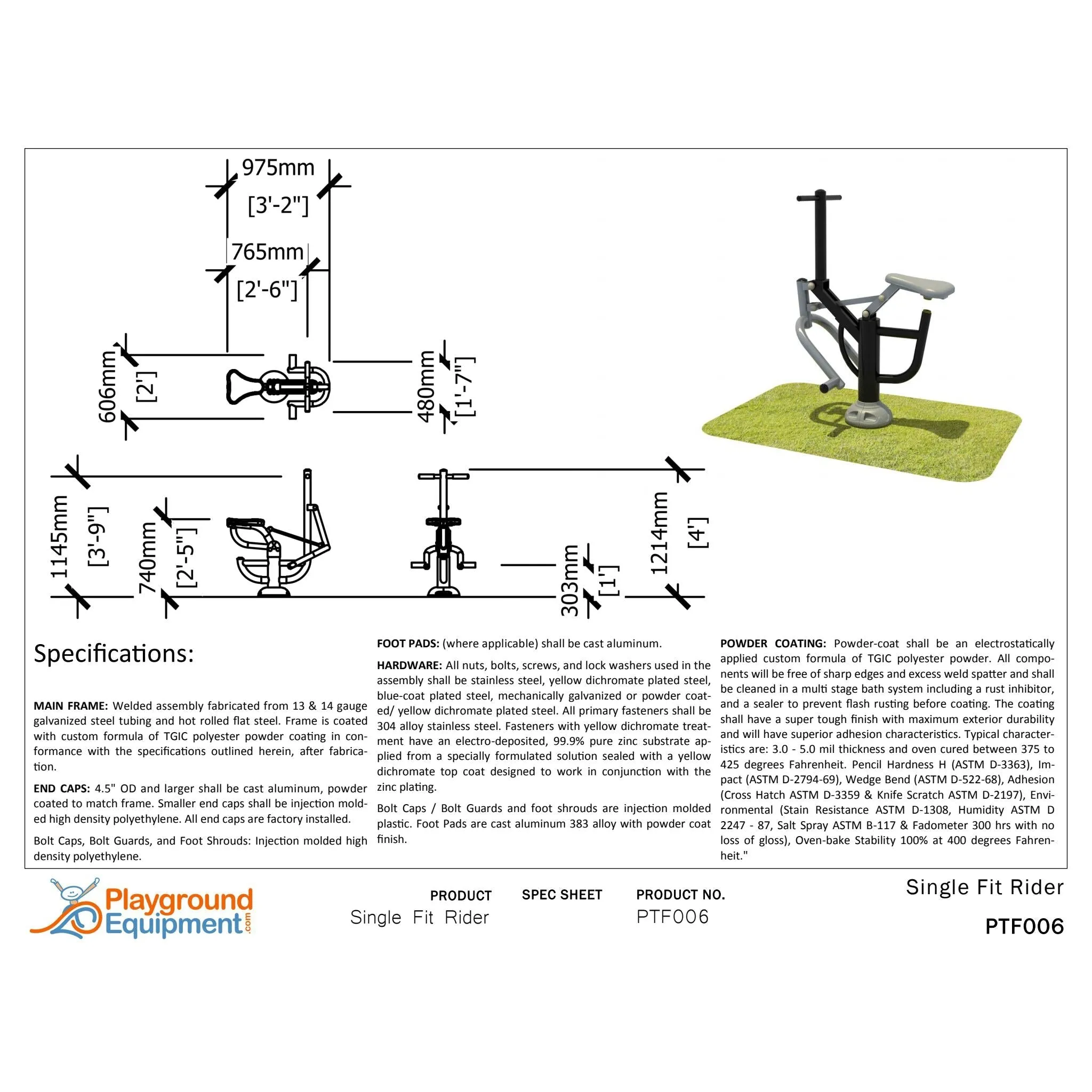 Playground Fitness Single Station Fit Rider