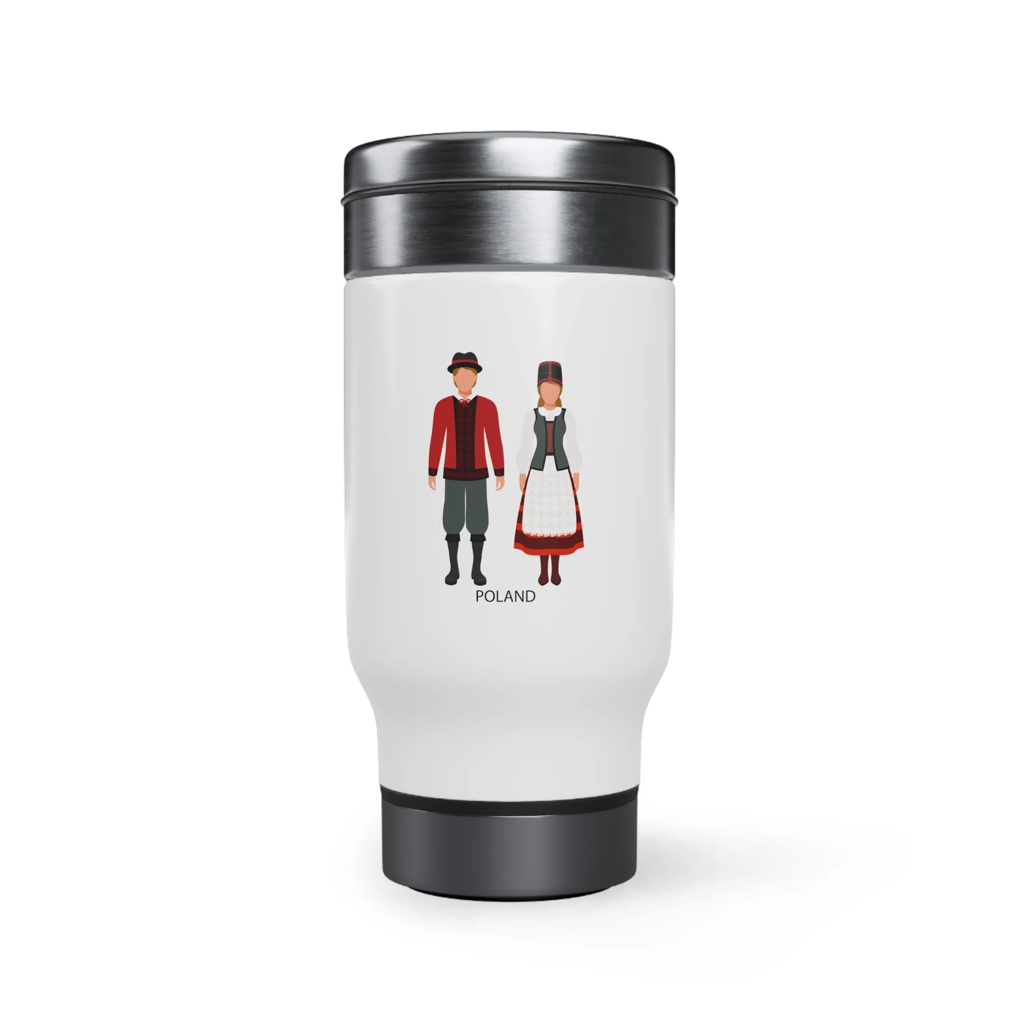 Poland Stainless Steel Travel Mug with Handle, 14oz